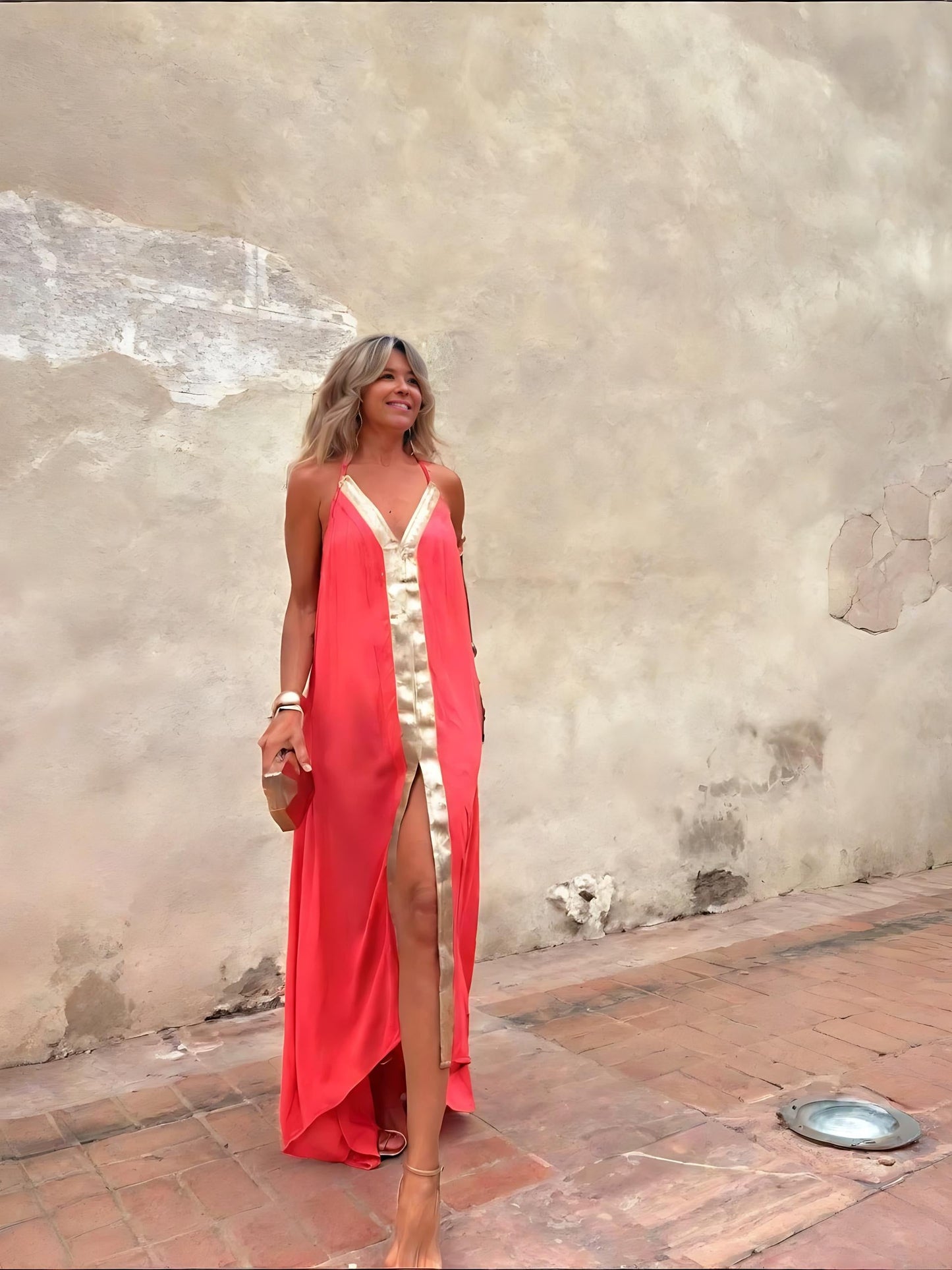 The Coral Gold Gown