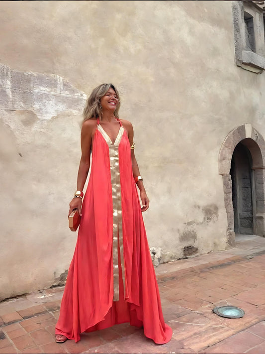 The Coral Gold Gown