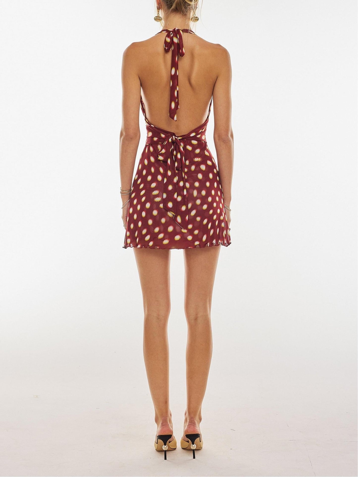 Minivestido de licra con lunares