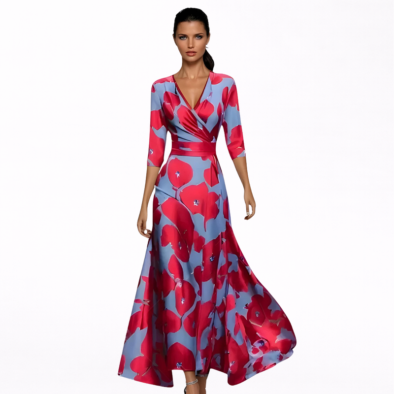 Giselle | Encantador vestido largo con estampado floral