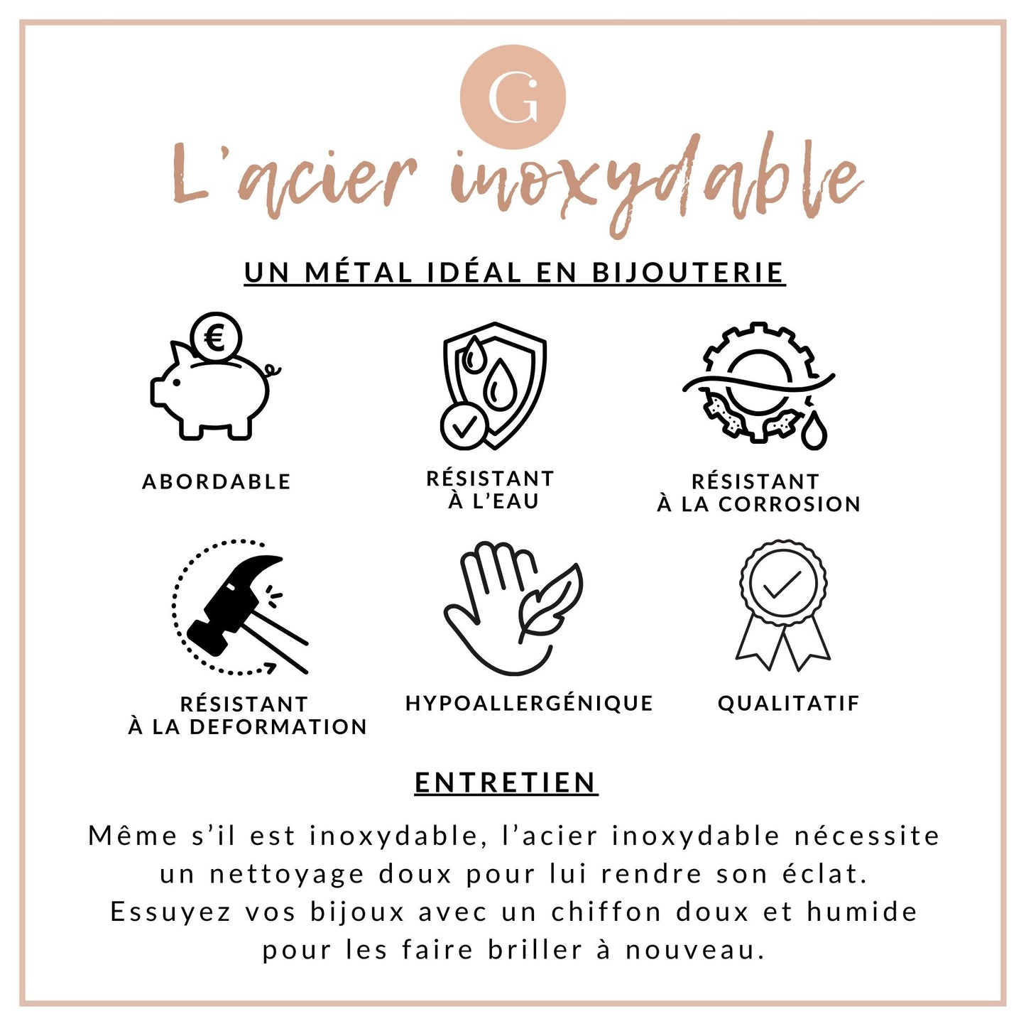 Bracelet très grosse maille acier 304 inoxydable doré IP 14k 20.5cm, x1 (G4197)