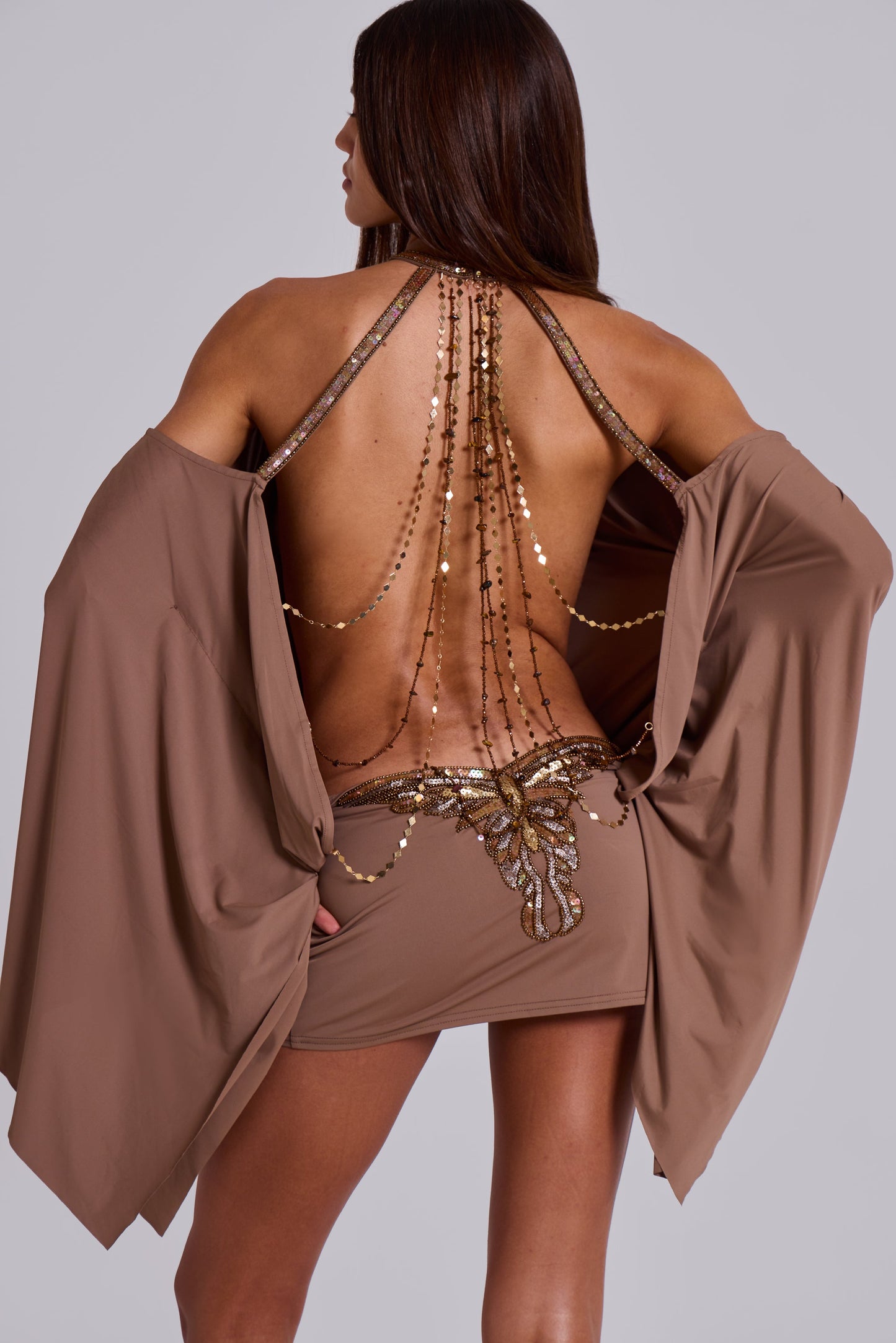Minivestido Miella con adornos de mariposas