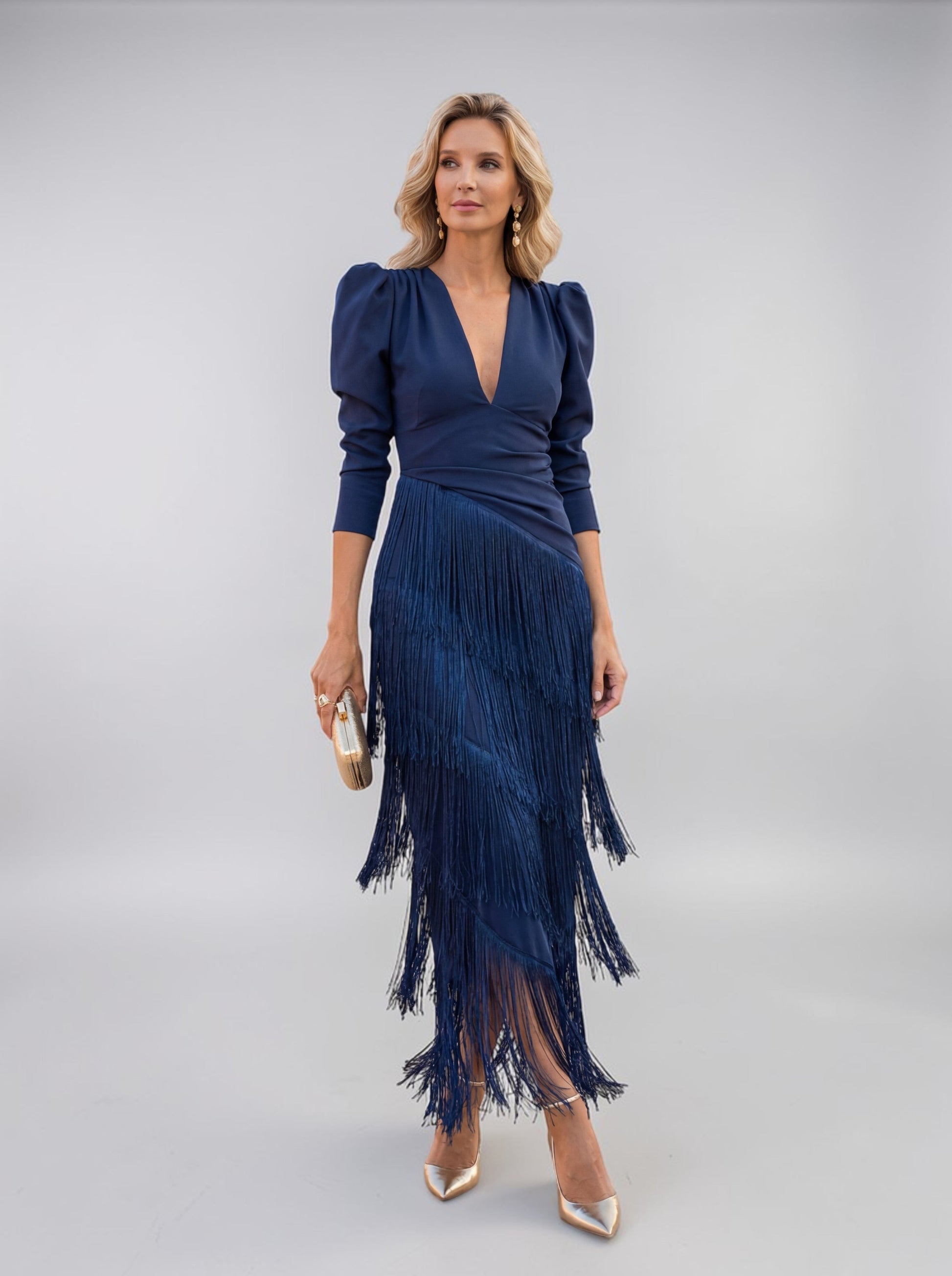Sofía | Vestido elegante con flecos