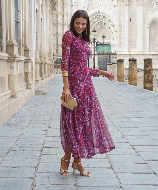 vestido midi evase mesina