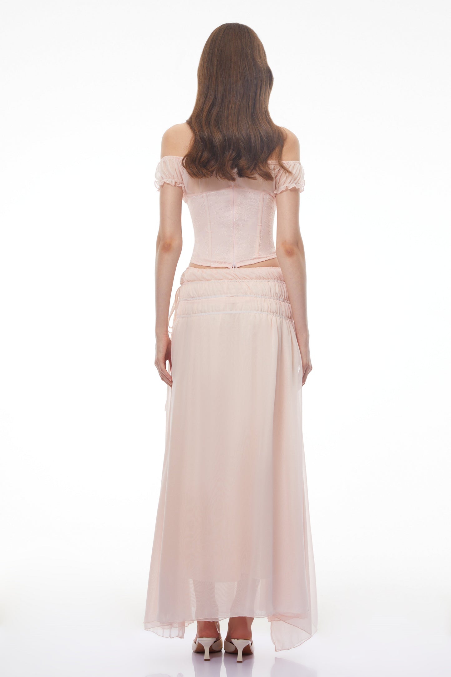 Wikitoria Pink Sweetheart Lace Top & Skirt Set