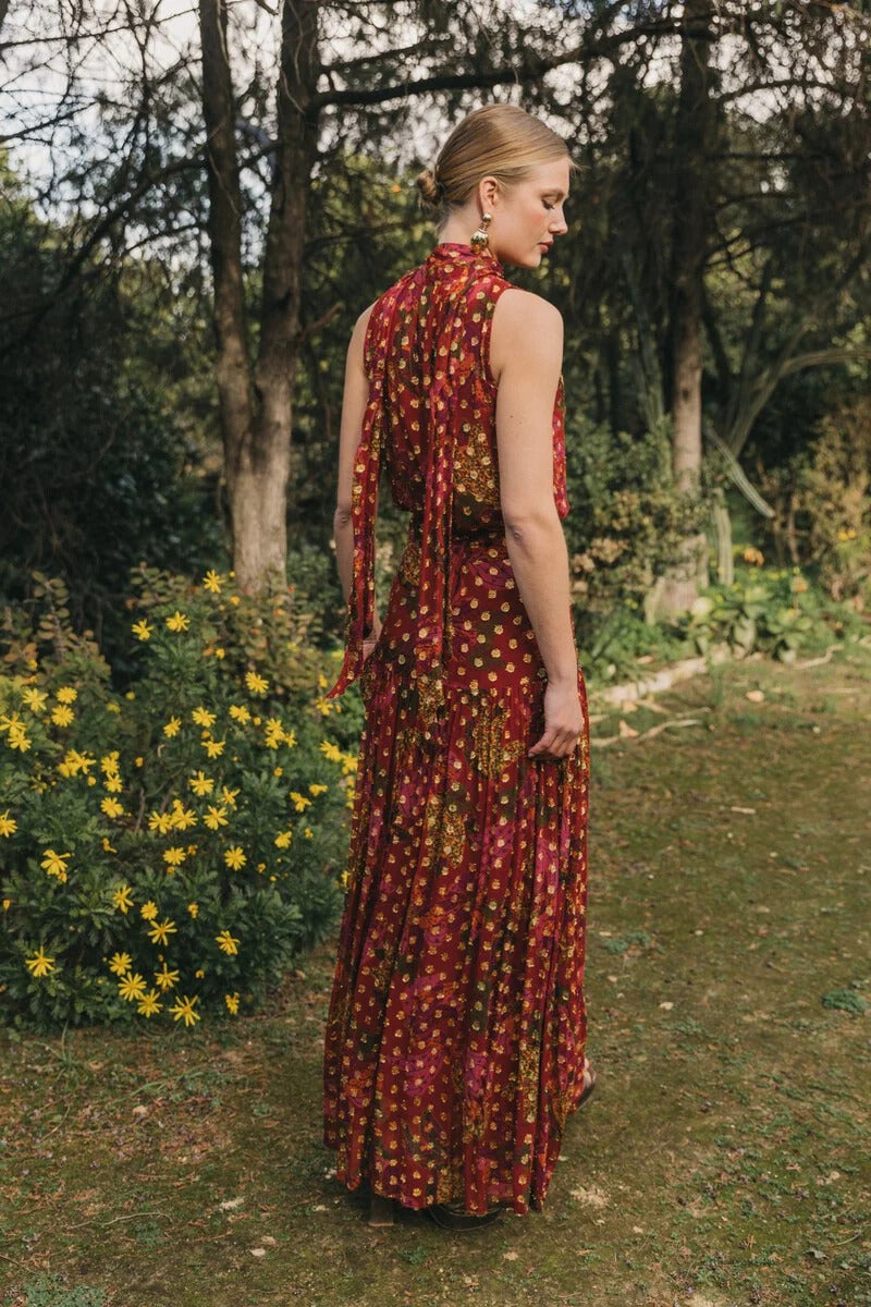 Bohemian Halter Skirt Set