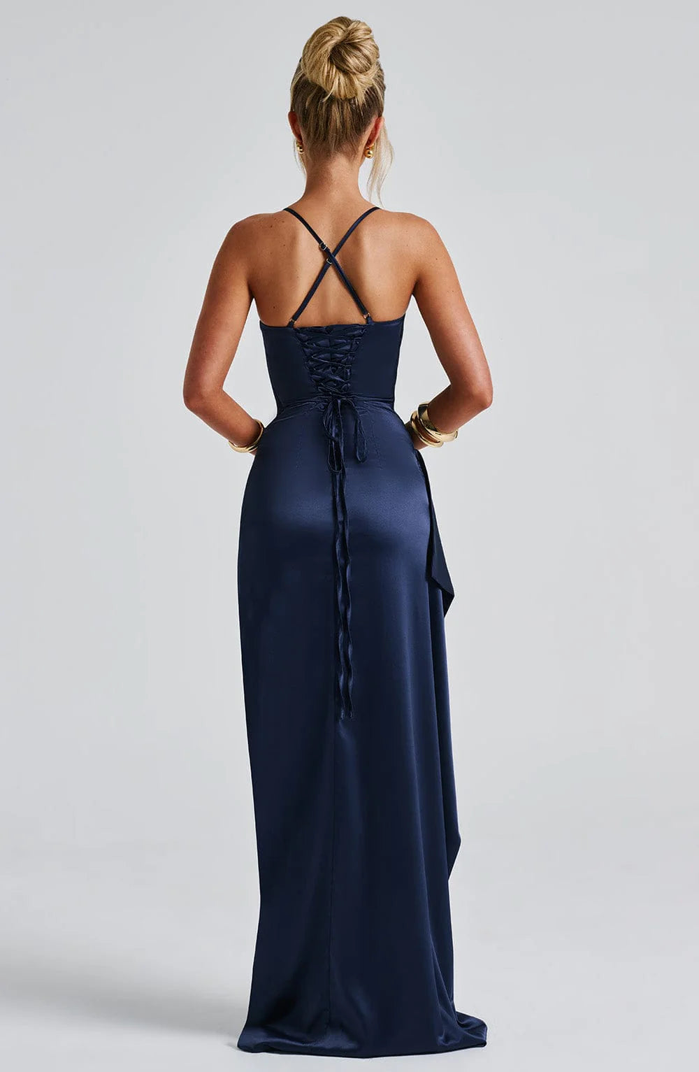 Vestido largo — Azul marino